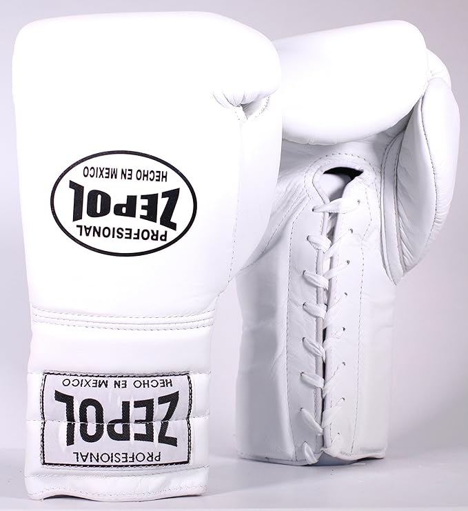 ZEPOL Professional Boxing Gloves (White, 18 oz), Training Gloves
