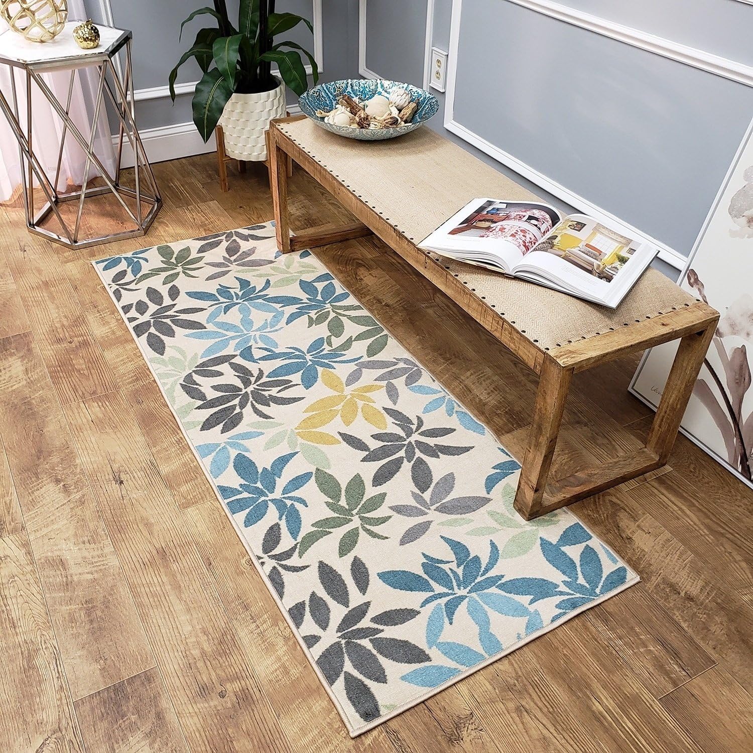 1 Stuck 2 X 6 Blau Schwarz Strand Thema Laufer Teppich Indoor