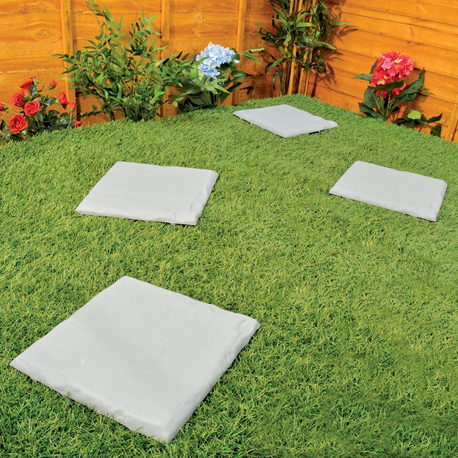 Set Of 4 12 Square Plastic Patio Slabs Garden Paving Stepping