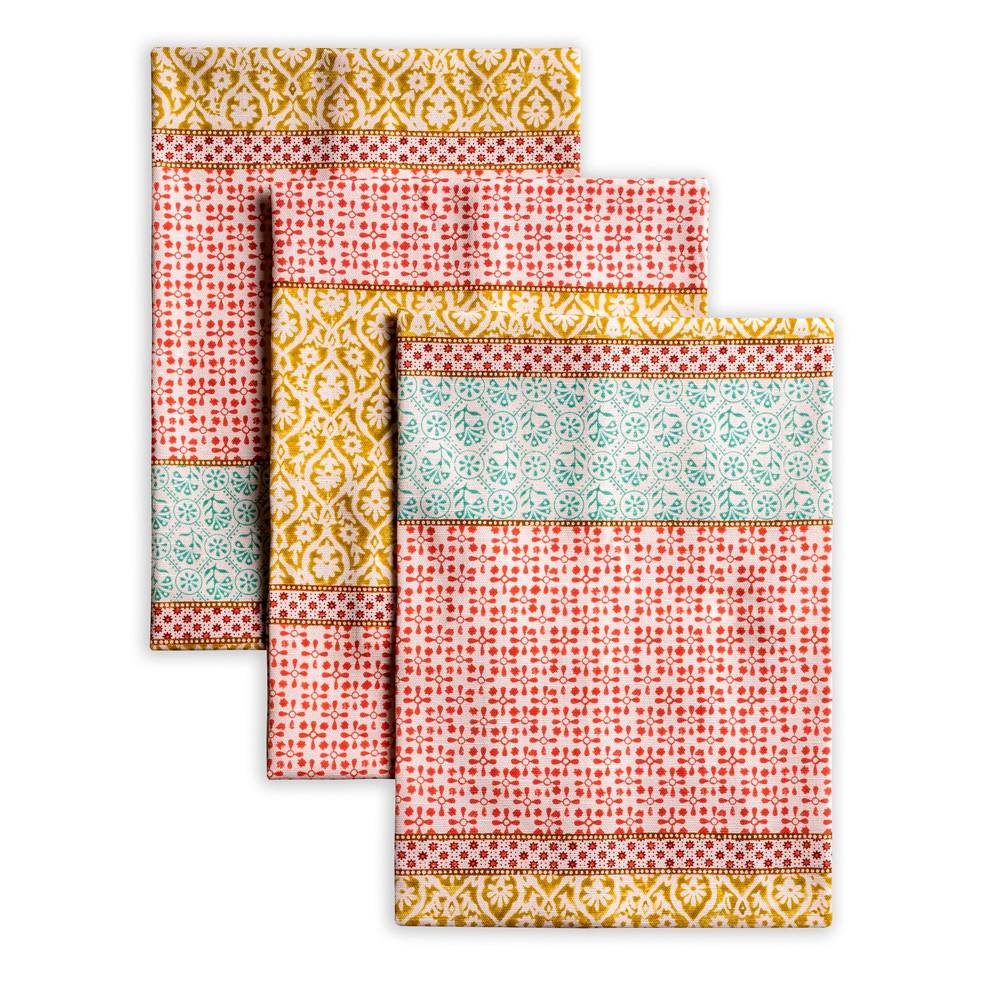 Maison d' Hermine Kitchen Towels Set of 3 100% Cotton 70 CM x 50 CM Reusable Cloth Tea Dish Towels Absorbent with Hanging Loop for Kitchen Dining Gifts for Mothers Day (Fanny Lavender)
