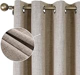 CUCRAF 100% Blackout Curtains Linen 96 Inch Drop 2 Panels Eyelet 52 x 96 view 8