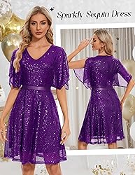 Wedtrend Women's Sequin Dress Tulle Sparkly Night