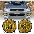 USR DEPO 02-03 Impreza Fog Lights - JDM Style Stock Replacement Fog Lamps Pair (Left + Right) Compatible with 2002-2003 Subaru Impreza (YELLOW Glass Lens, Plug n Play Connectors Included)