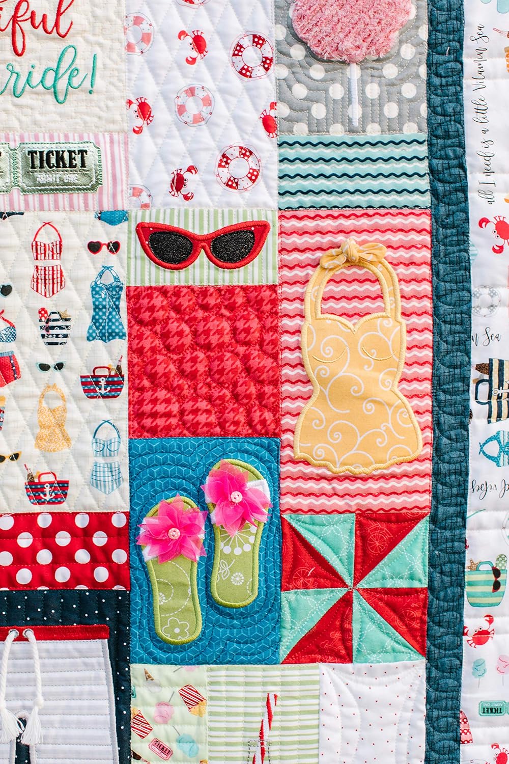 Amazon Com Kimberbell Featured Quilt Machine Embroidery Vintage Boardwalk 44 X 60 Office Products