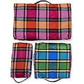 Kate Spade New York Set of 3 Packing Cubes for Suitcase, Travel Organizers Small, Medium, Large with Handles, Grand Plaid Duo