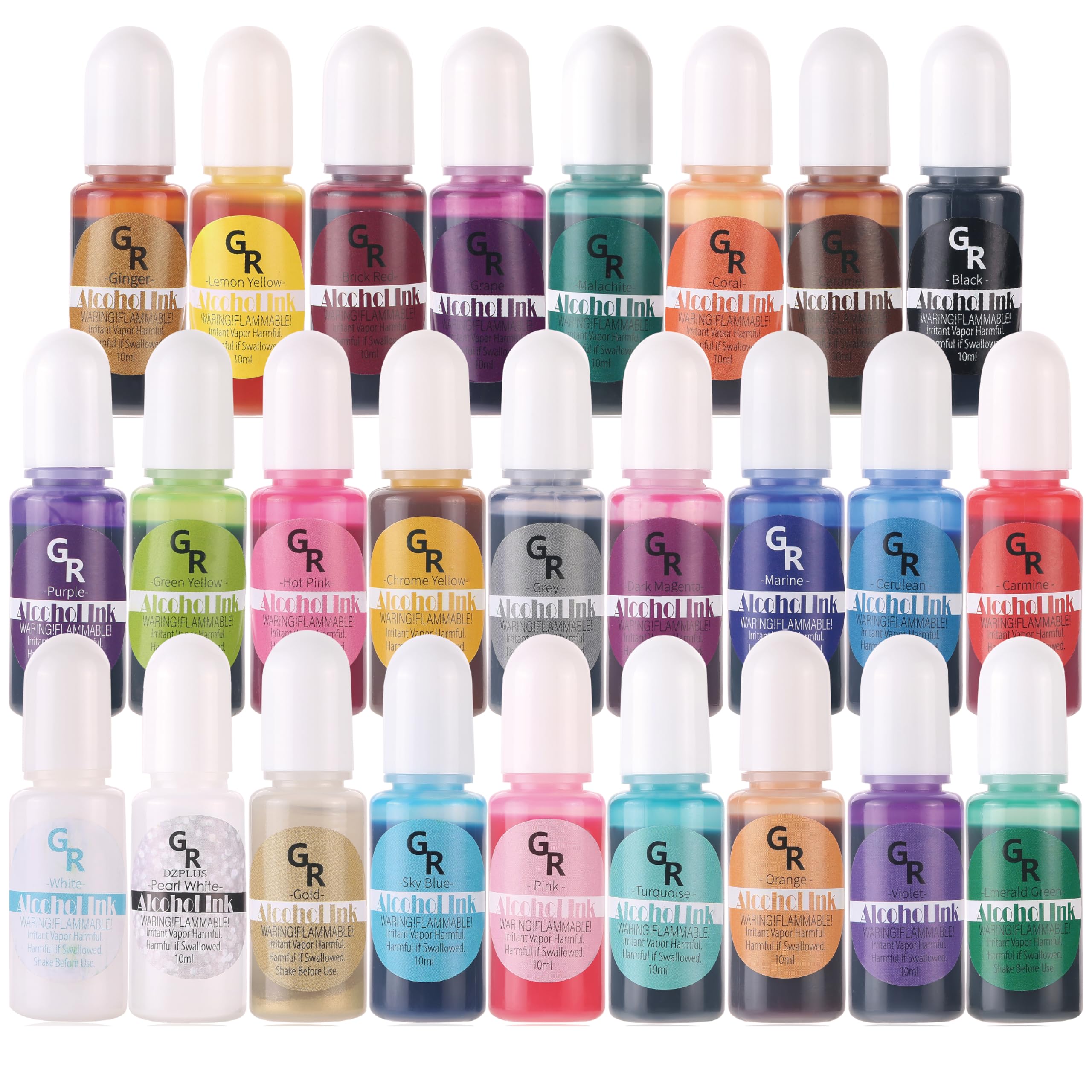 Alcohol Ink Set -26 Colors Alcohol Based Ink for Resin Art, Fluid Art,Resin Craft,Resin Petri Dish，Alcohol Ink Paint for Yupo,Tumbler (Normal 26 Color Set)