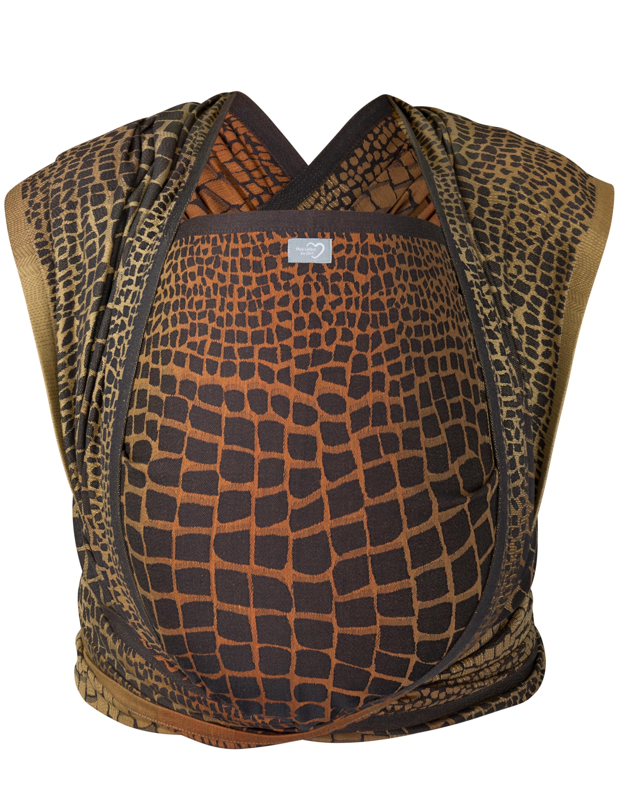 Hoppediz Woven Baby Sling from Birth, Newborn to Toddler, 100% Organic Cotton (Organic), Darwin Black, 4.60 m