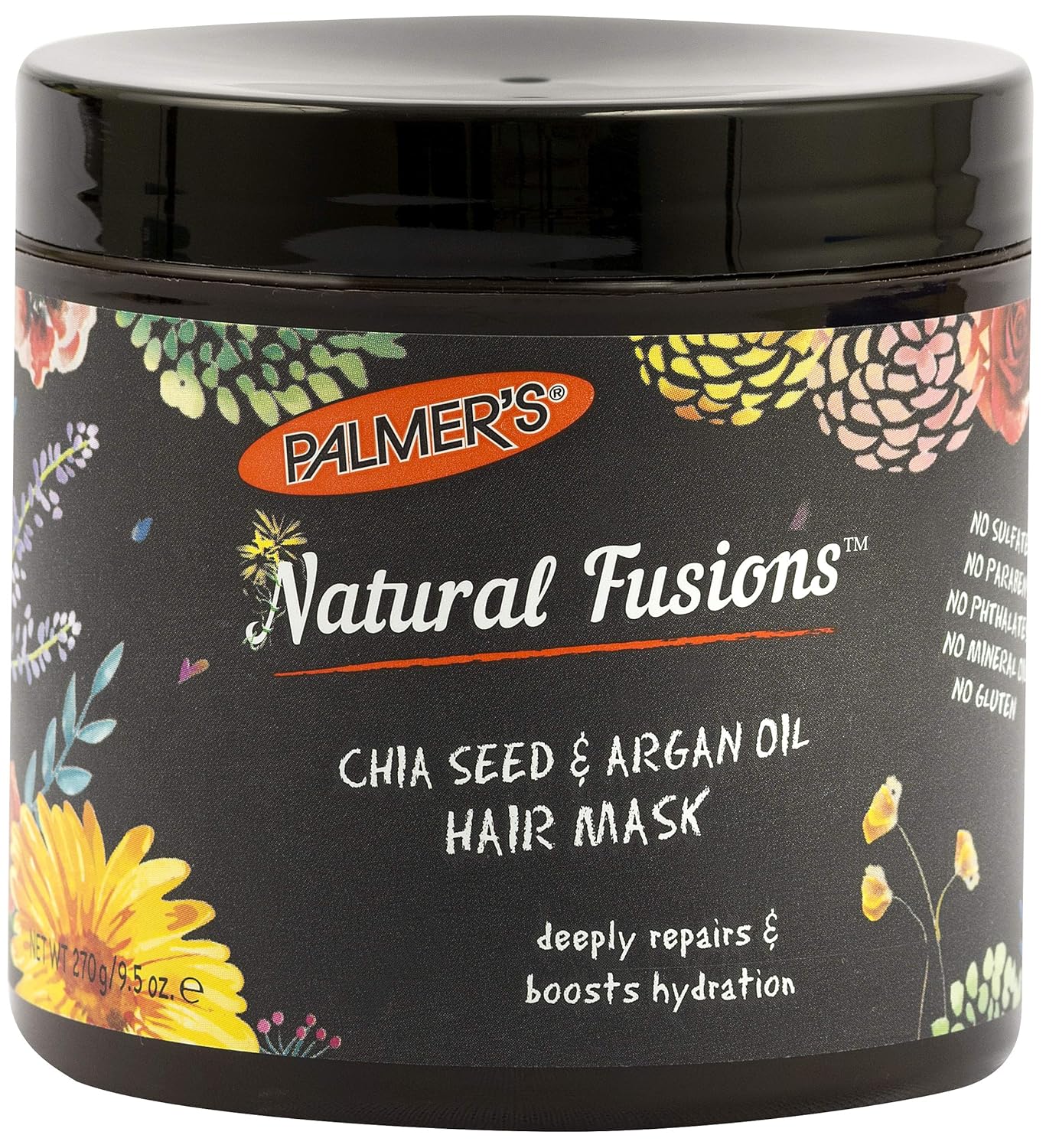 Palmer's Natural Fusions Chia Seed & Argan Oil Hair Mask, for Deep Repair and Hydration | 9.5 Ounces