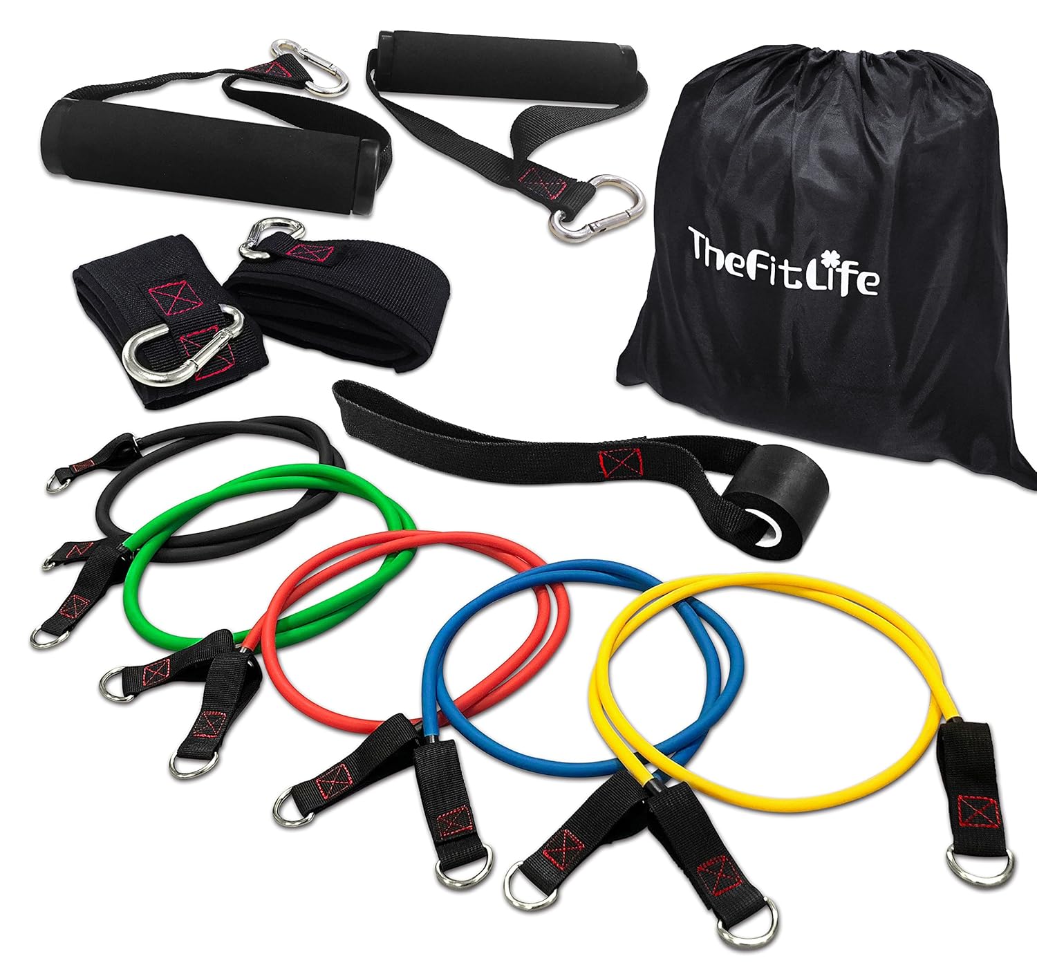 TheFitLife Exercise and Resistance Bands Set Stackable up to 110 lbs
