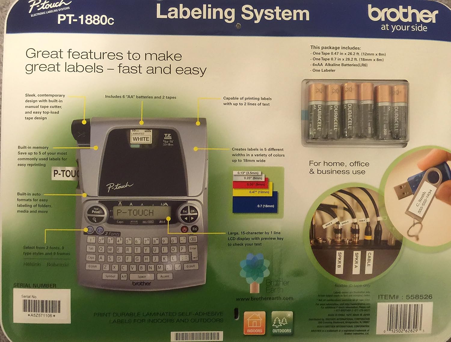 Brother Labeling System PT1880C P-Touch Label Maker : Printer Labels : Office Products