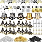 Chitidr 36 People Happy New Year Party Kit 2026 New Year Decoration Favors Years Eve Party Supplies 2026 for Guest Includes Top Hats, Tiaras Headbands, Bead Necklace, Noisemaker (Classic)