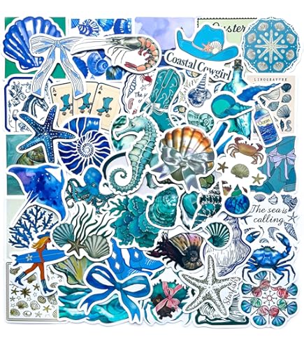 Lot De 50 Autocollants En Vinyle Pour Enfants, Motif Coquillages