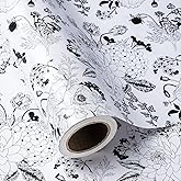 WRAPAHOLIC Floral Wrapping Paper - Mini Roll - 17 Inch X 33 Feet - Pearlized White Vintage Floral Wedding Wrapping Paper for Birthday, Bridal Shower, Baby Shower