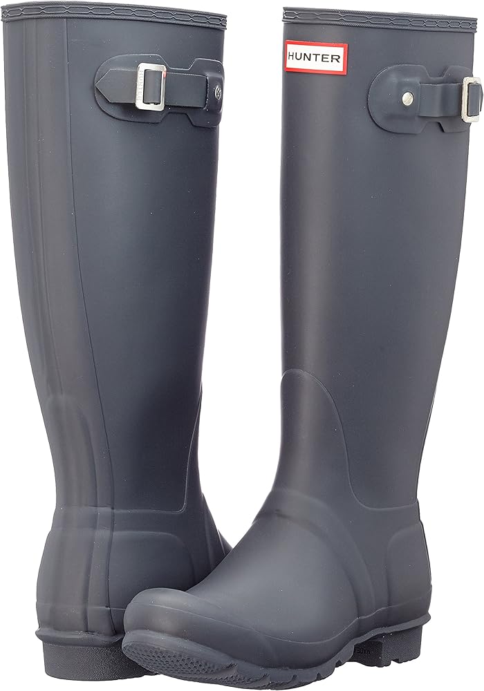 hunter women's original tall rain boots dark slate