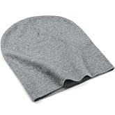 ROYBENS Thin 100% Cotton Beanie for Men Women Lightweight Slouchy Chemo Hat | Ultra-Soft Cuffed Knit Fisherman Beanies Hats Cold Cap for Hair Loss Gentle Headwear Slouch Skull Caps Skin-friendly Big Head