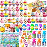 DMIGHT 36 PCS Prefilled Easter Party Favors Including Keychains, Stampers, Easter Party Decorations