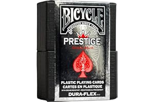 Bicycle Prestige Waterproof Plastic Playing Cards, Red & Blue (Colors May Vary)