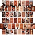 Burnt Orange Room Decor Aesthetic, Brown Wall Collage Kit Posters for Room Aesthetic Posters Prints, Burnt Orange Aesthetic Dorm Room Decor for Teen Girl (50pcs 4x6 inch)