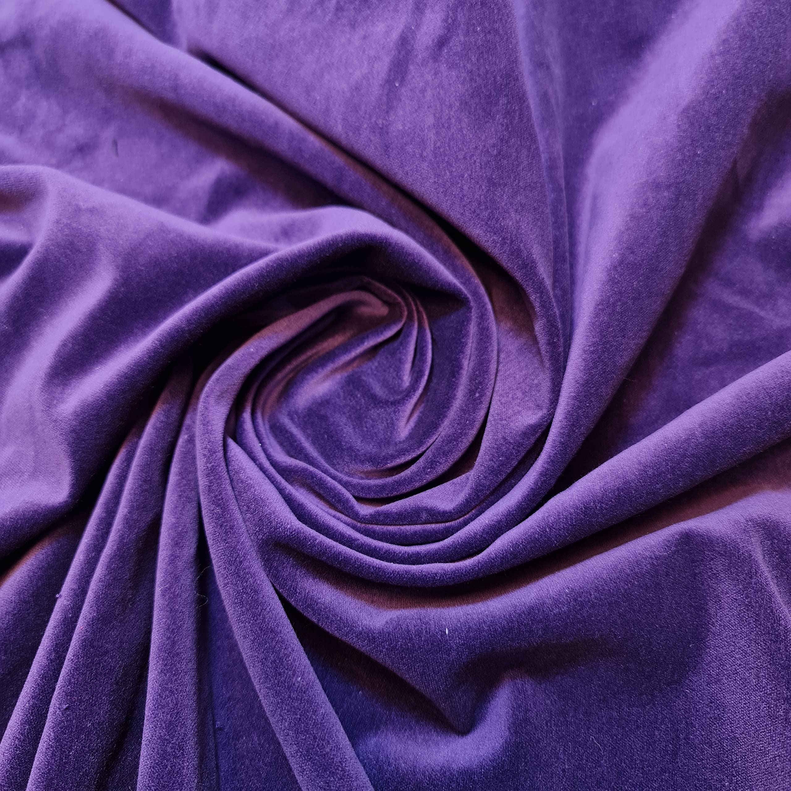 100% Cotton Velvet Fabric Costume Dress Craft Upholstery Material 44" (Purple, 1 Meter)