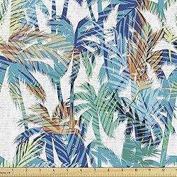 Ambesonne Palm Leaf Fabric by The Yard, Tropical