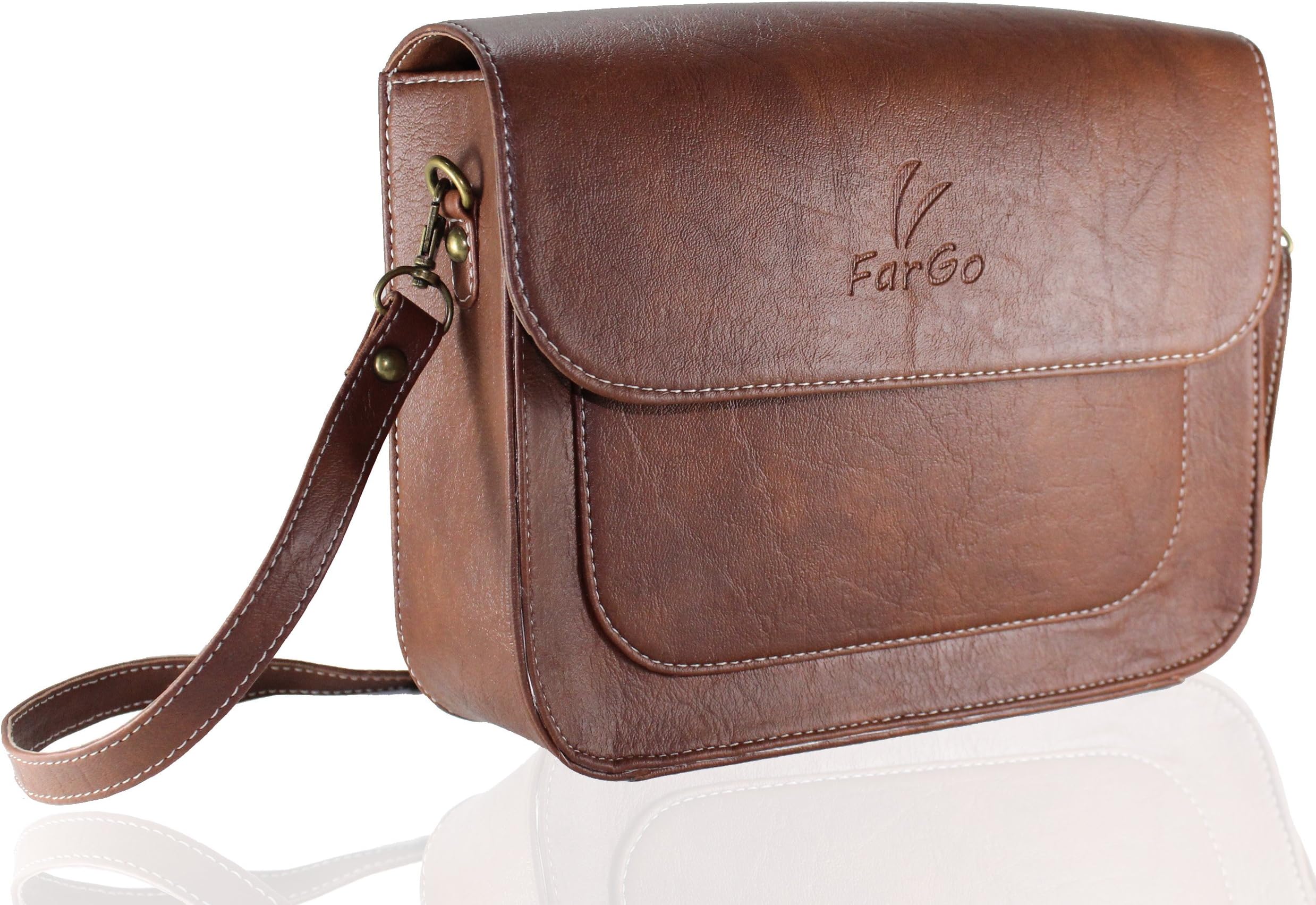 Fargo Vintage PU Leather Women's & Girl's Cross Body Side Sling Bag (Brown_FGO-016)