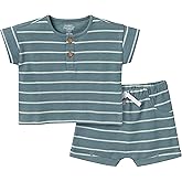Modern Moments by Gerber baby-boys 2-piece Short-sleeve Henley Shirt and Short Set