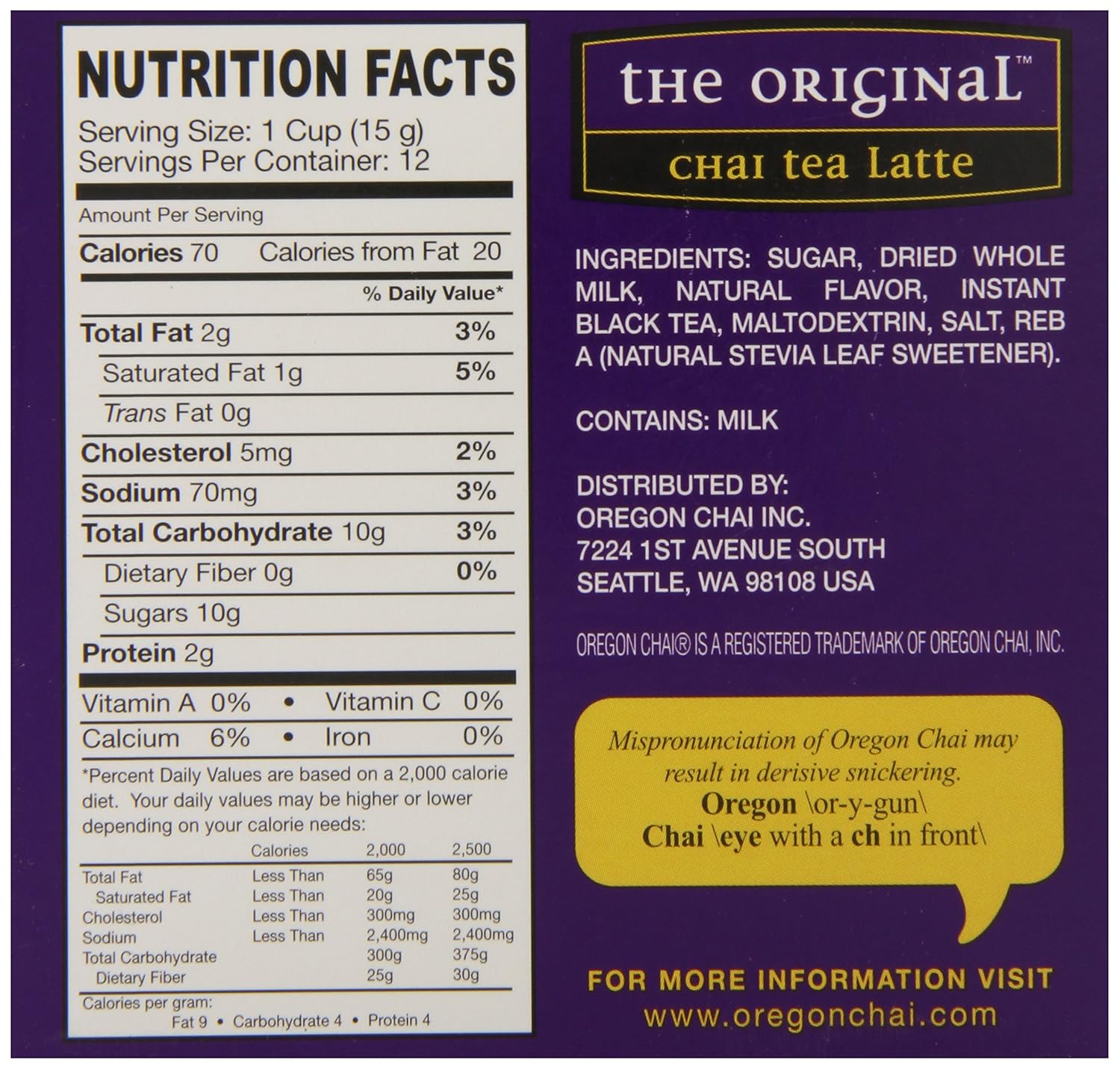 Vanilla Chai Tea Nutrition Facts Besto Blog