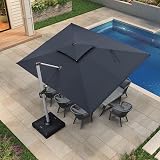 PURPLE LEAF Garden Cantilever Parasol 2.7m x 3.65m Gray Rectangular view 2