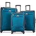 American Tourister Pop Max Softside Luggage with Spinner Wheels, Teal, 3-Piece Set (21/25/29)