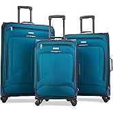 American Tourister Pop Max Softside Luggage with Spinner Wheels, Teal, 3-Piece Set (21/25/29)