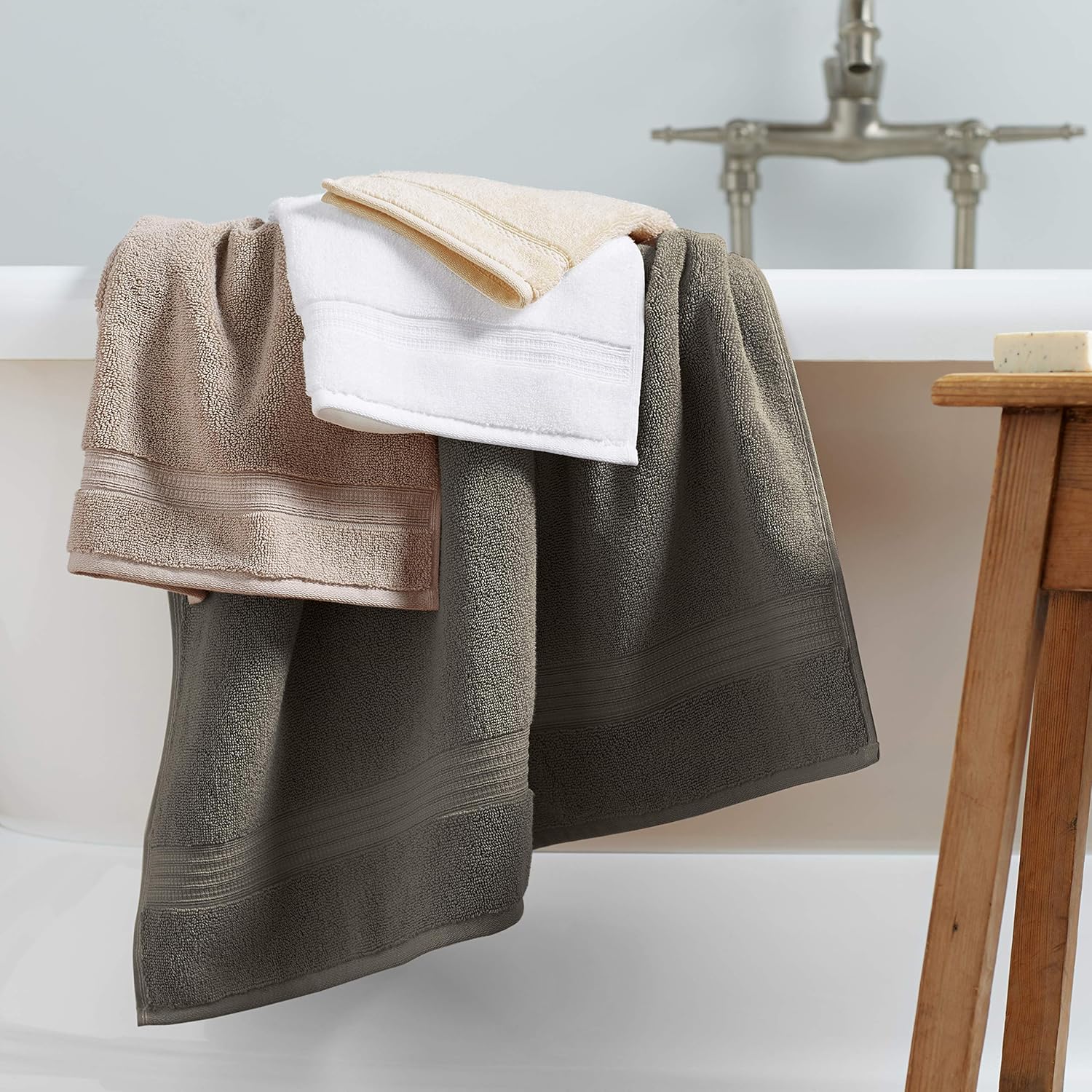  Brand – Stone & Beam Classic Egyptian Cotton Bath Towels, Set of 2, White: Home & Kitchen