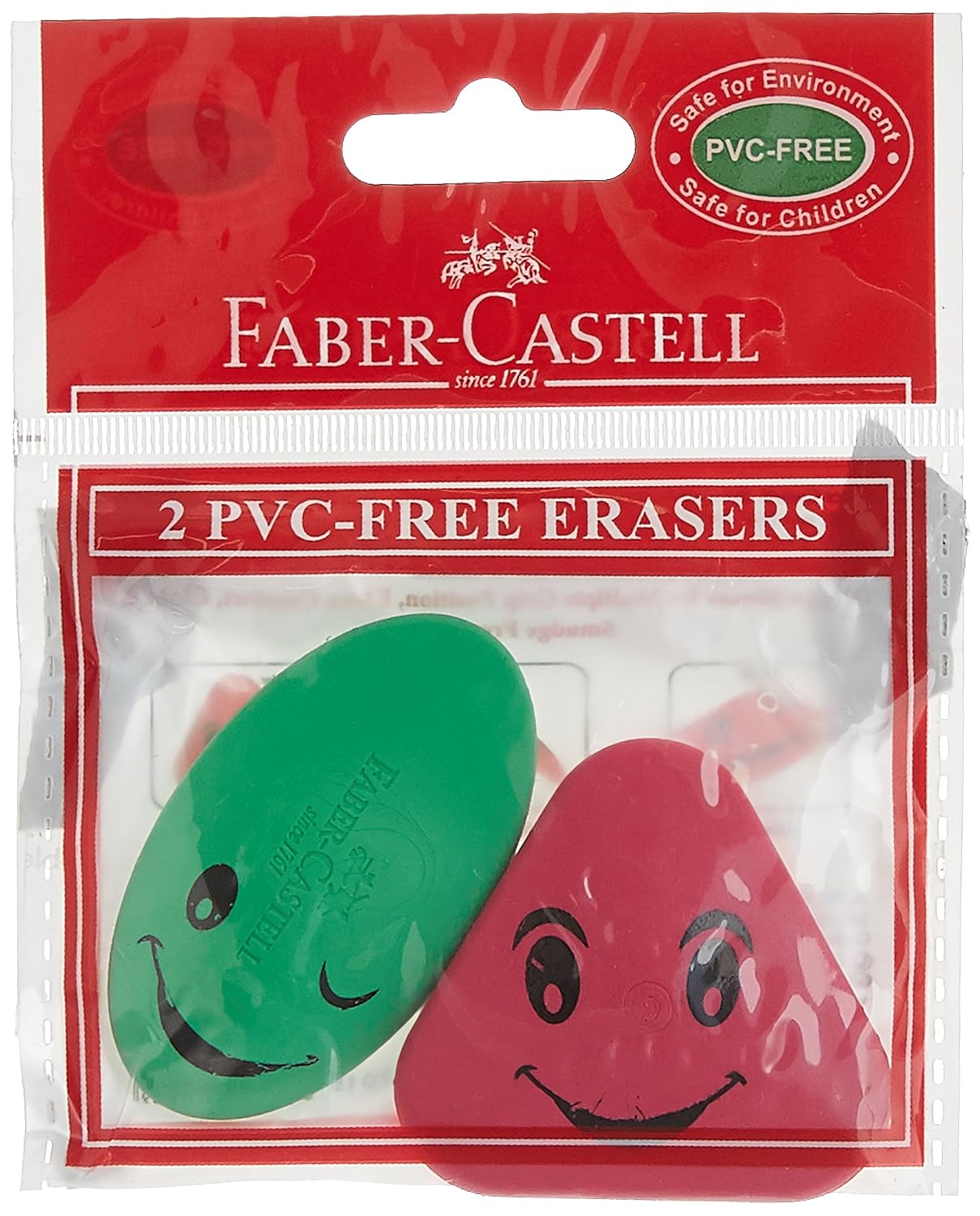 Faber-castell pvc free eraser combi : pouch of 2 (8901180091029)
