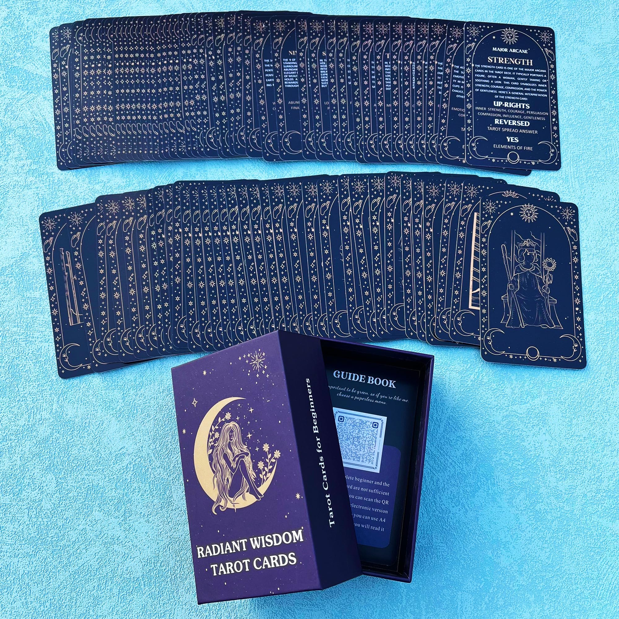 soulme Tarot Cards for Beginners, Tarot Cards with Meanings on Them, Learning Tarot Deck, Reading Divination Tool