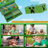 Minecraft Art Supplies Set with Pencils Crayons Markers Watercolors Travel Case view 5