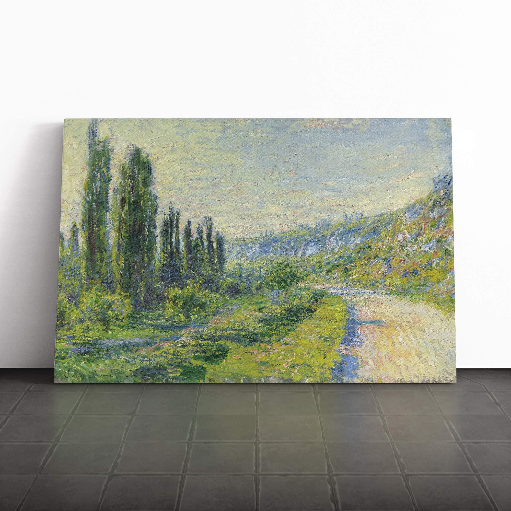 Claude Monet Lane in The Country Canvas Print | Gallery Wrapped 30mm Frame Wall Art | 20x14 inches | Ready to Hang | Modern Picture | Living Room Bedroom Lounge Office