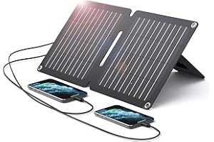10W Solar Charger with Kickstands, BigBlue SolarPowa 10 ETFE Portable Solar Phone Charger with USB-C and USB-A Ports for Camp
