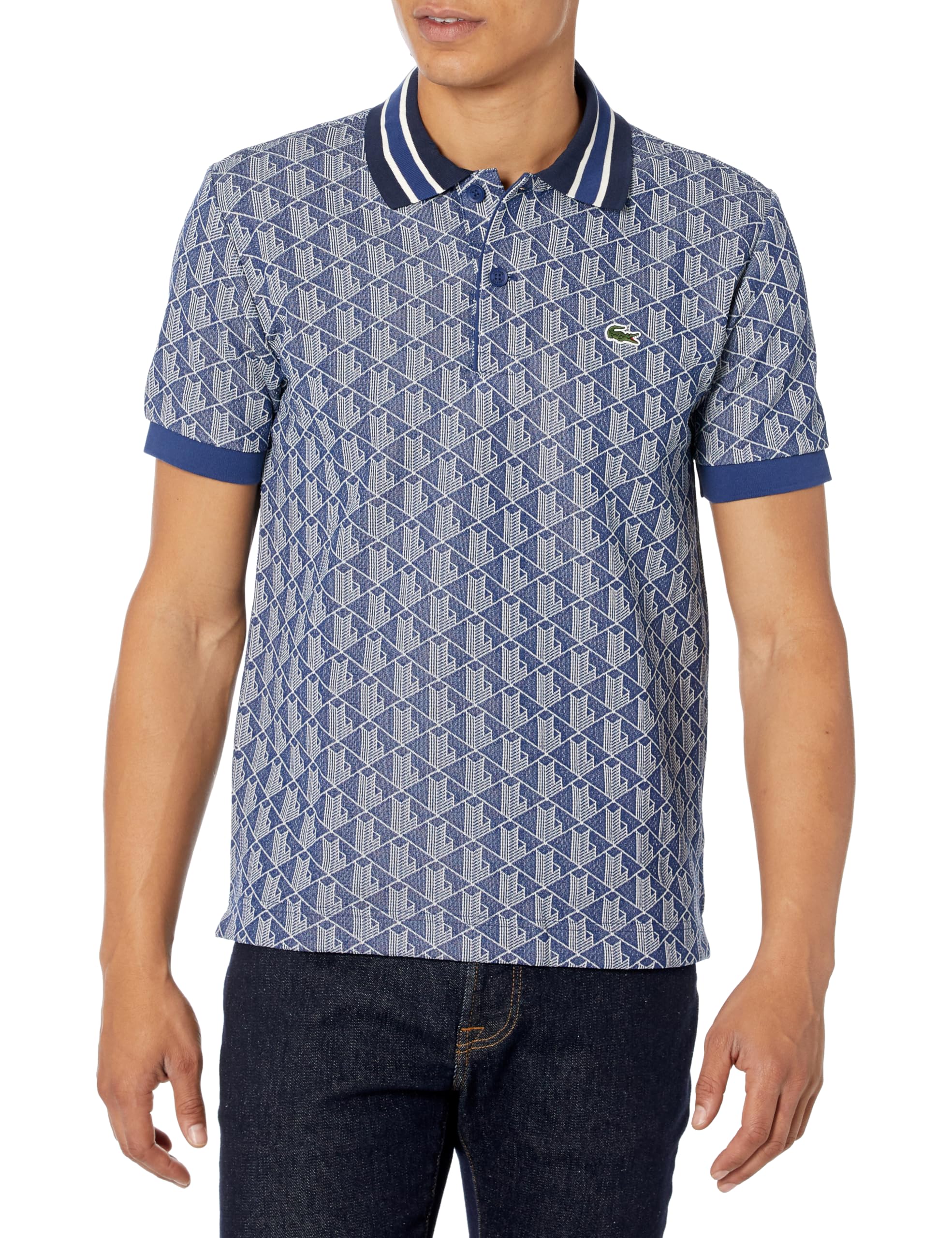 Lacoste Men’s Short Sleeve Classic Fit Allover Monogram Polo Shirt