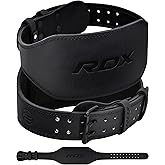 RDX Weight Lifting Belt Gym Fitness, Cowhide Leather, 4” 6” Padded Lumbar Back Support, 10 Adjustable Holes, Weightlifting Powerlifting Bodybuilding Deadlift Squat Workout Strength Training, Men Women