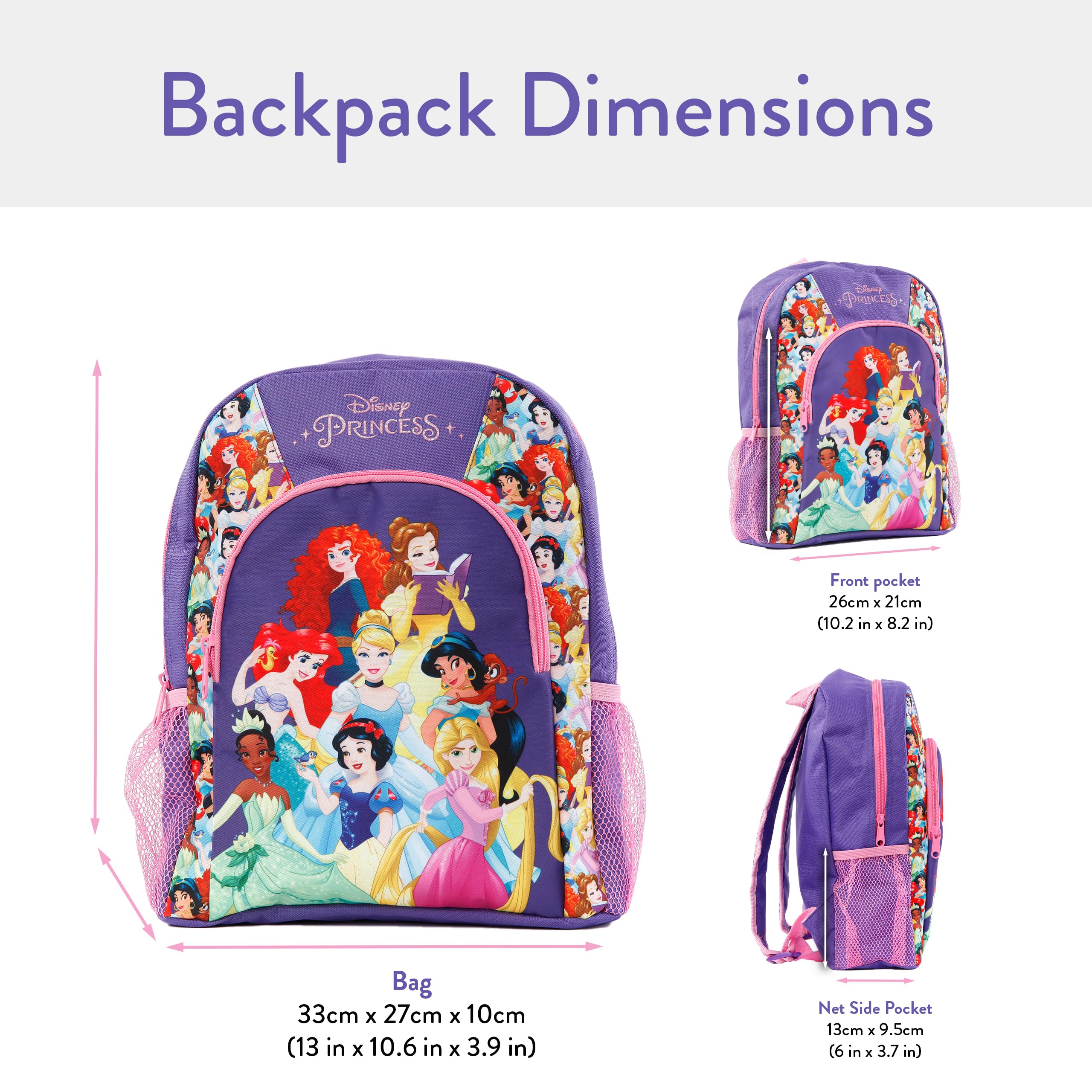 Disney Princess Backpack | Backpacks for Girls | School Bag for Kids