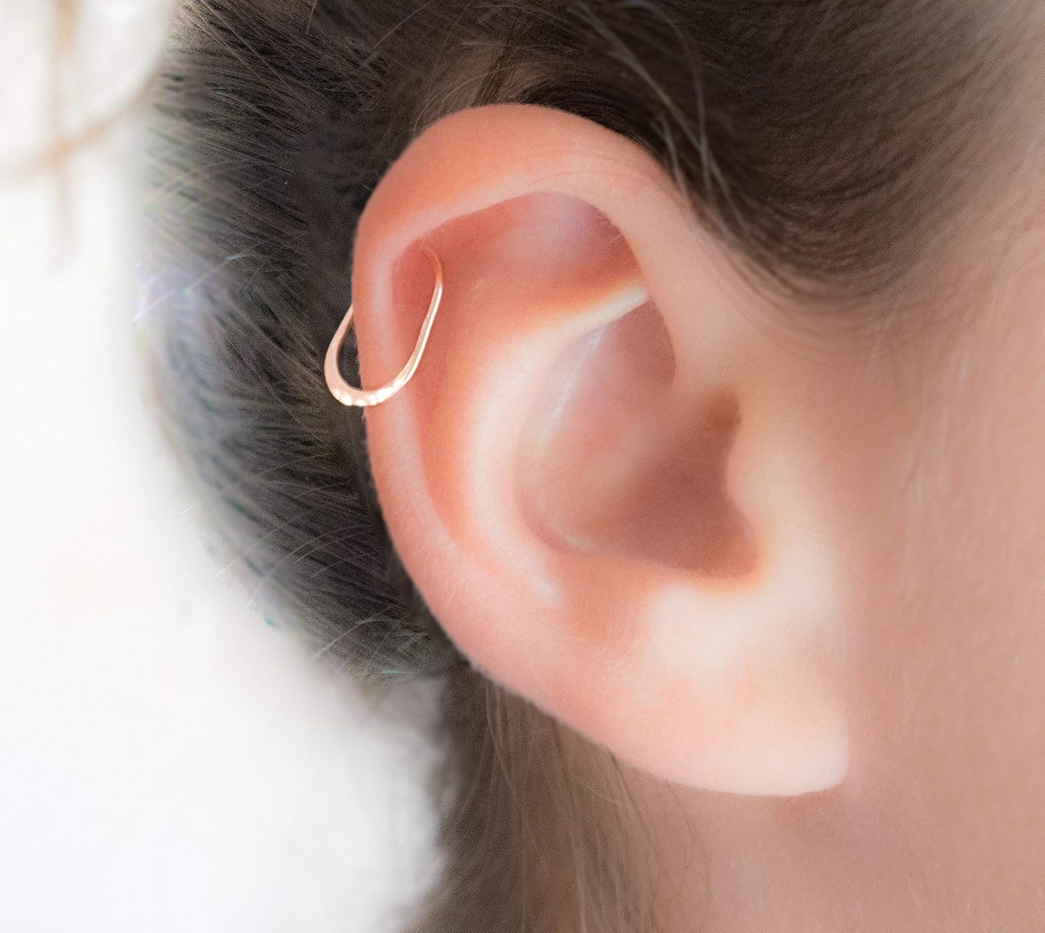 Rose Gold Helix Ring Ear Piercing Oval Earring Hoop 18