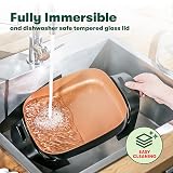 BELLA Electric Skillet Frying Pan with Glass Lid Copper 30x30 cm view 5