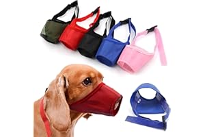 Ateliepets Dog Muzzles for Small Dogs, Soft Dog Muzzle Puppy Muzzle for Grooming, Dog Mussel Stop Biting Barking and Chewing 5 Colors 5 Sizes (Red, Small)