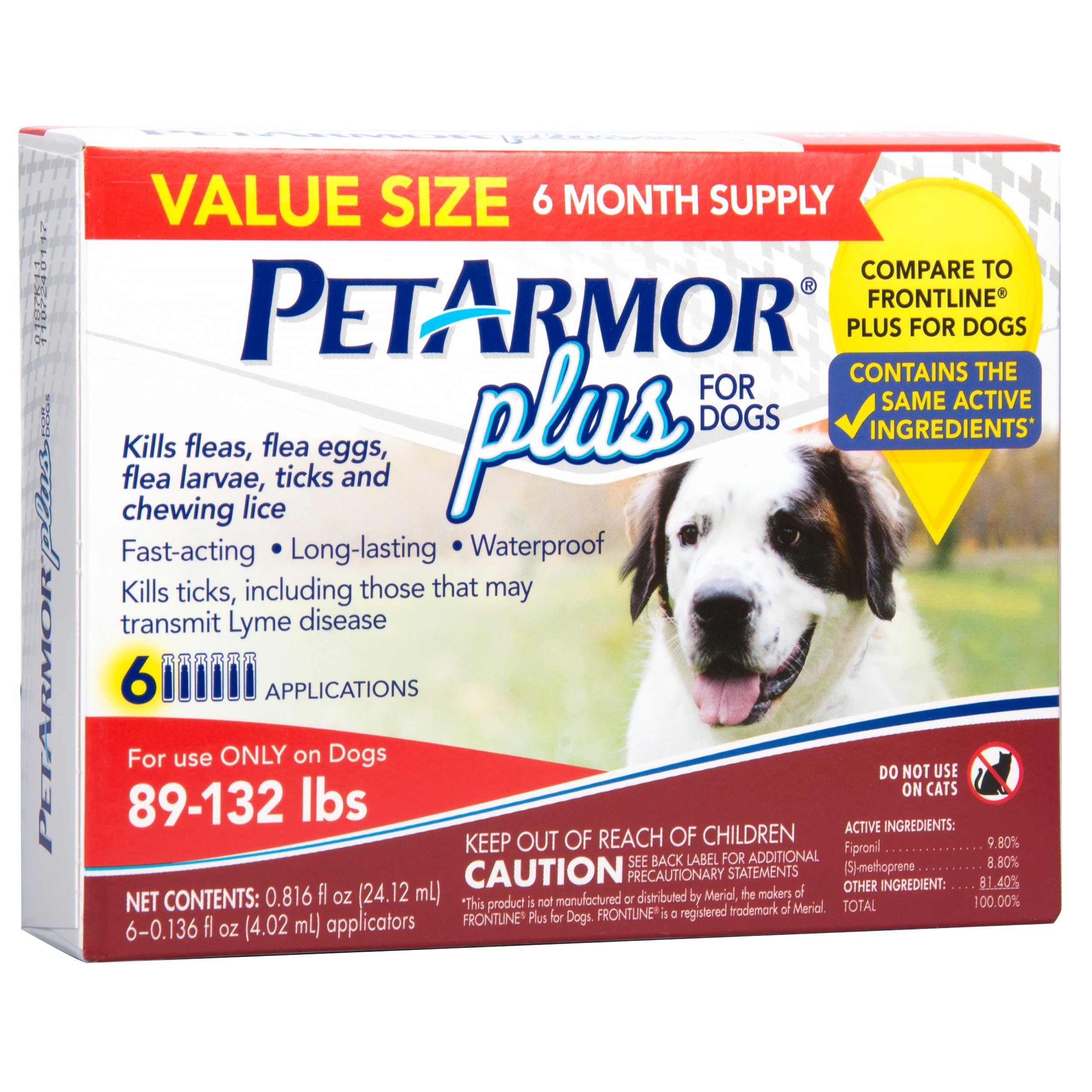 petarmor 6 count plus for dogs flea and tick squeeze-on