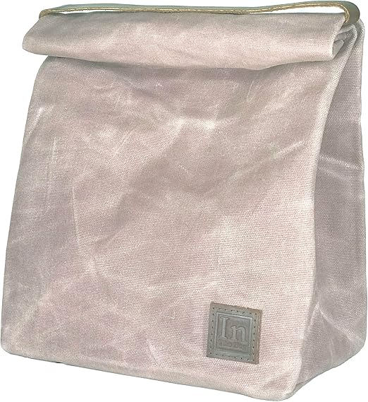 waxed canvas lunch bag with handle