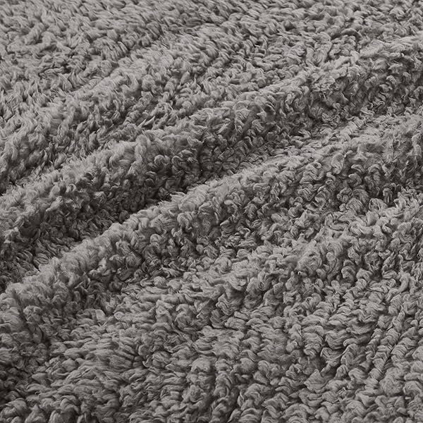 WOOLRICH BURLINGTON BERBER BLANKET SUPER SOFT, COZY LIGHTWEIGHT COVER WITH LUXURIOUS VELVET BINDING, MODERN TRENDY ALL SEASON BEDSPREAD BEDDING-SET, TWIN: 66X90, GREY