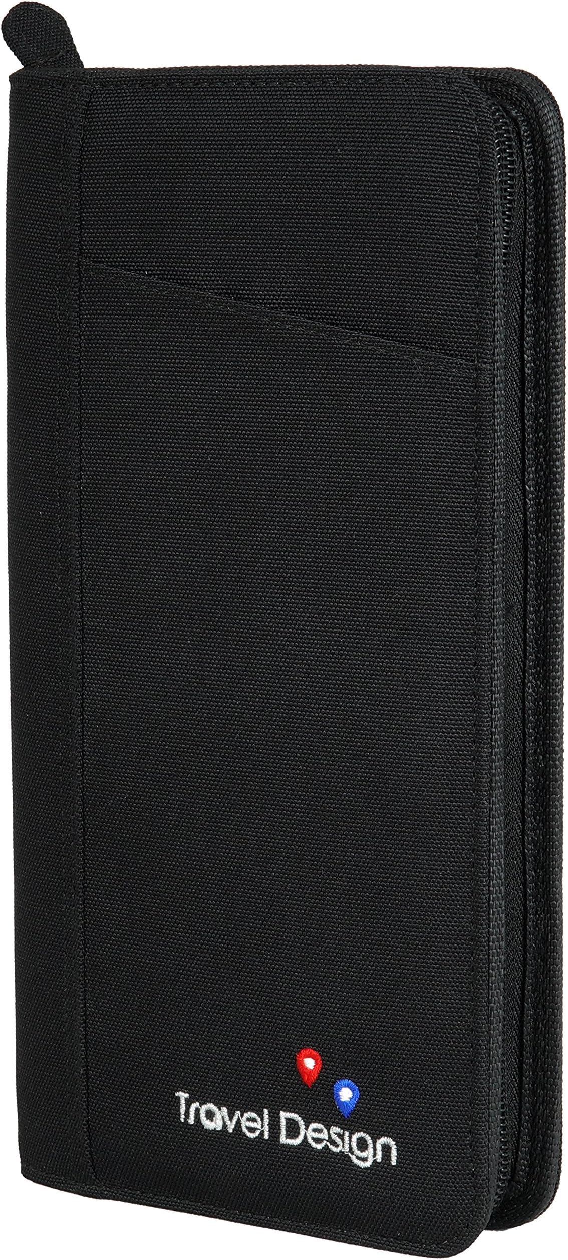 Passport Wallet - Family Passport Holder - Travel Wallet for Women Men Documents Organizer (Black)