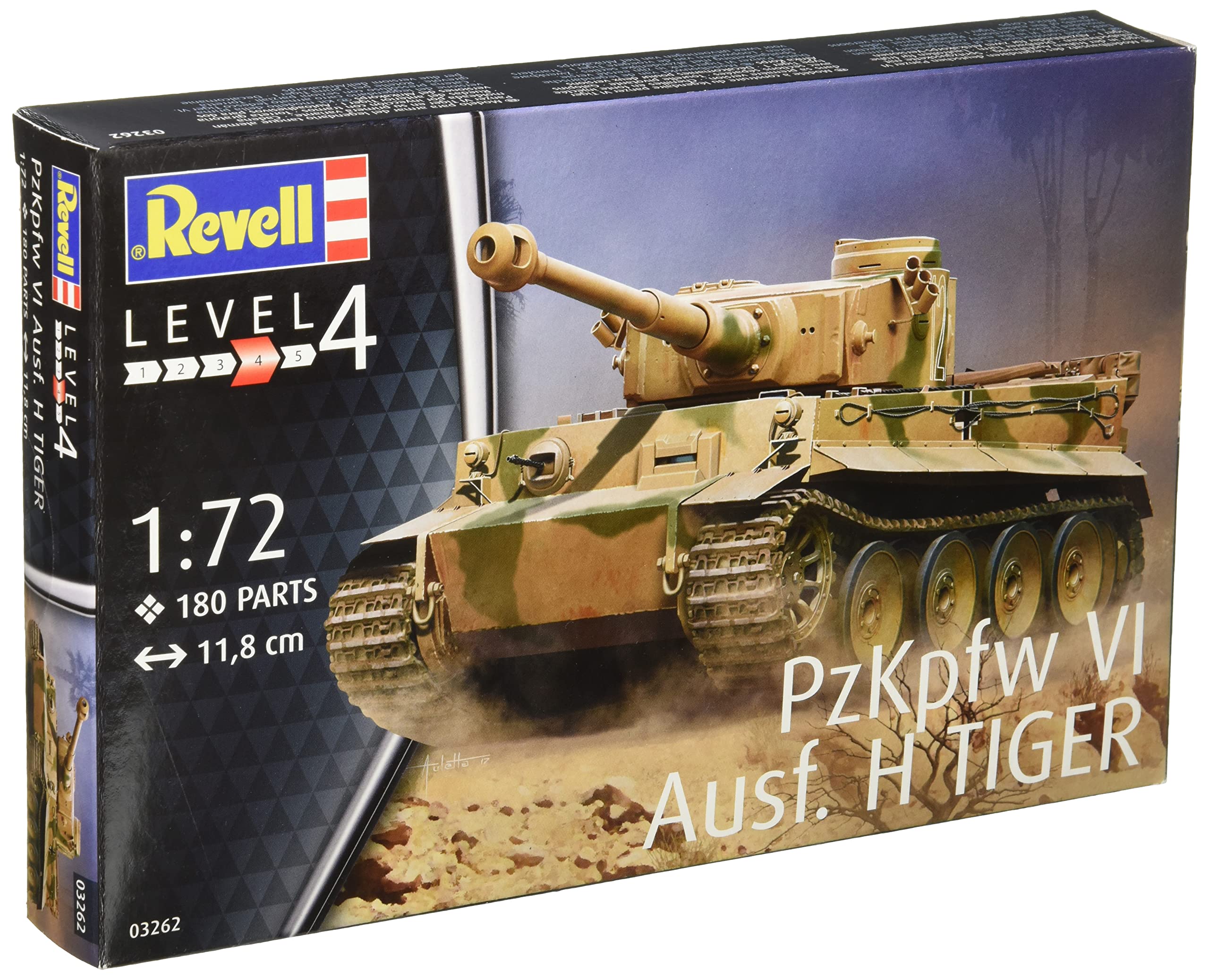 Revell 03262 PzKpfw VI Ausf. H Tiger 1:72 Scale Unbuilt/Unpainted Plastic Model Kit