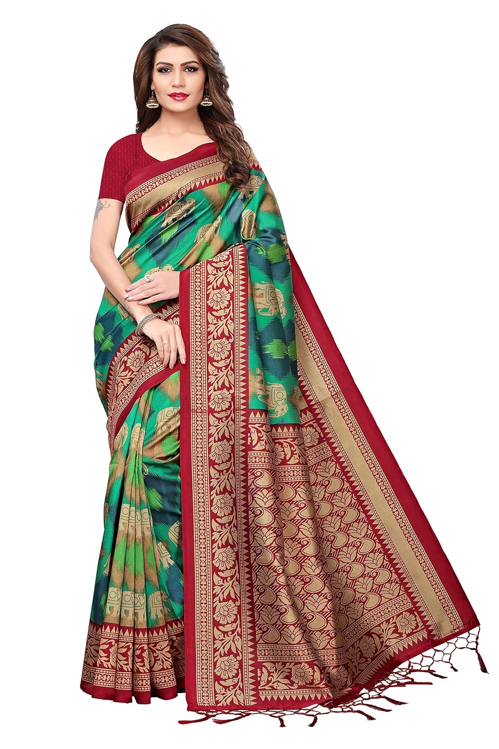anni designer art decor mysore silk saree with blouse piece