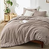 Bedsure Oversized Queen Comforter Set - Khaki Soft Bedding for All Seasons, Cationic Dyed Bed Set, 3 Pieces, 1 Oversized Queen Size Comforter (98"x98") and 2 Pillow Shams (20"x36"+2")