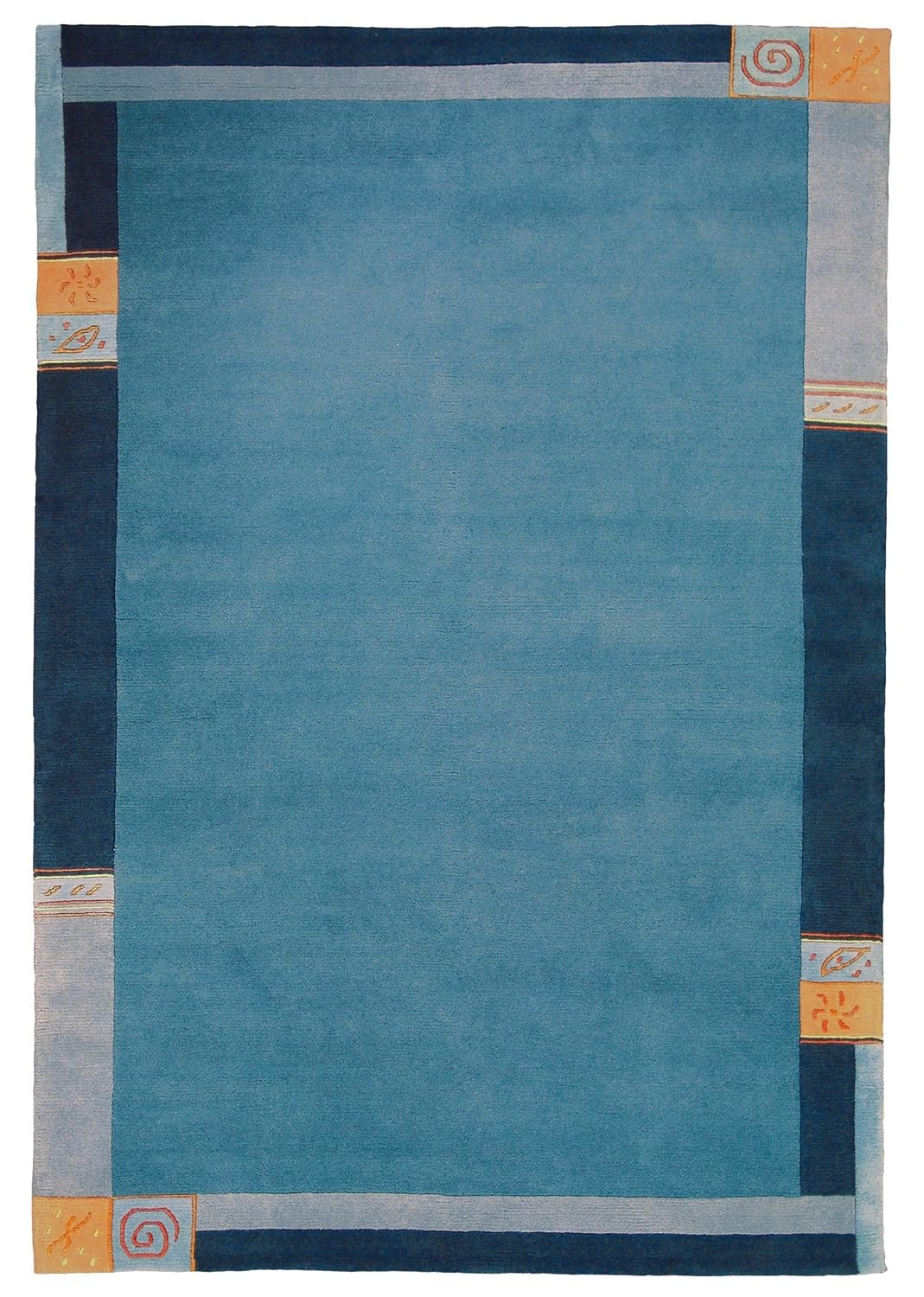 Teppichwelt Sona Lux Nepal Teppich Handgeknupft Blau Grosse